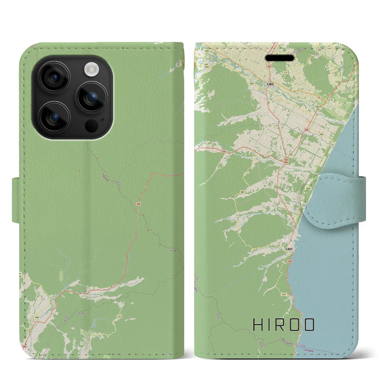 【広尾（北海道）】地図柄iPhoneケース（手帳タイプ）