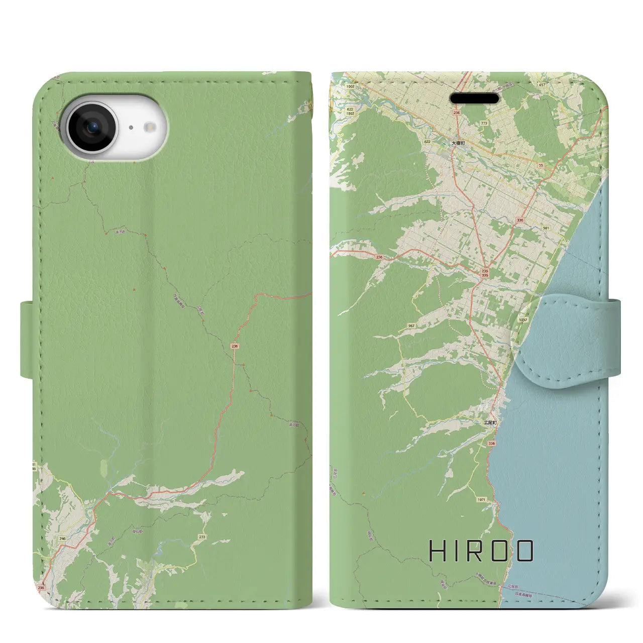 【広尾（北海道）】地図柄iPhoneケース（手帳タイプ）