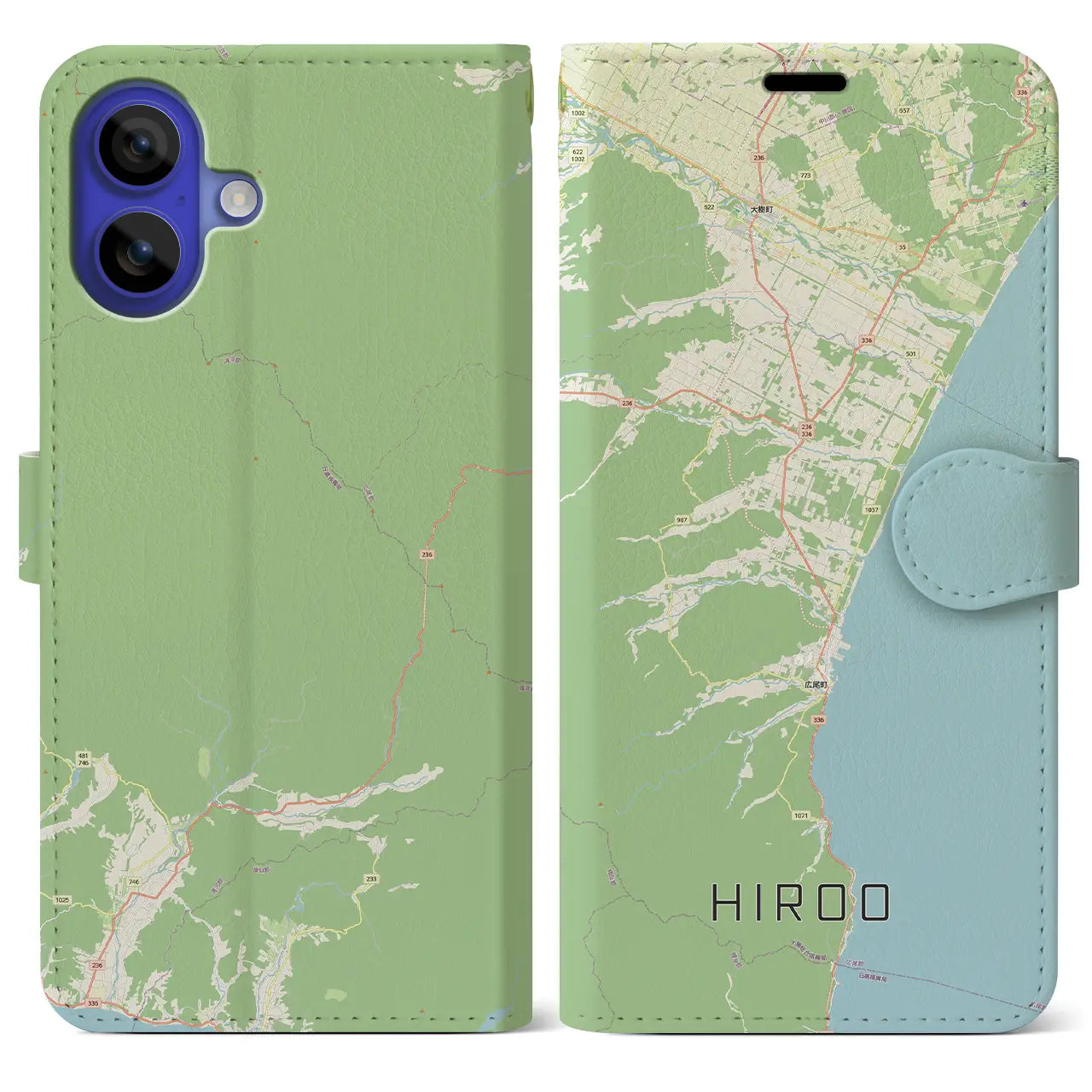 【広尾（北海道）】地図柄iPhoneケース（手帳タイプ）