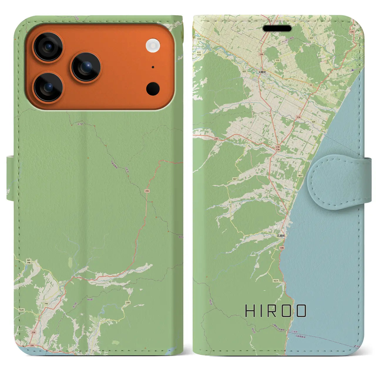 【広尾（北海道）】地図柄iPhoneケース（手帳タイプ）