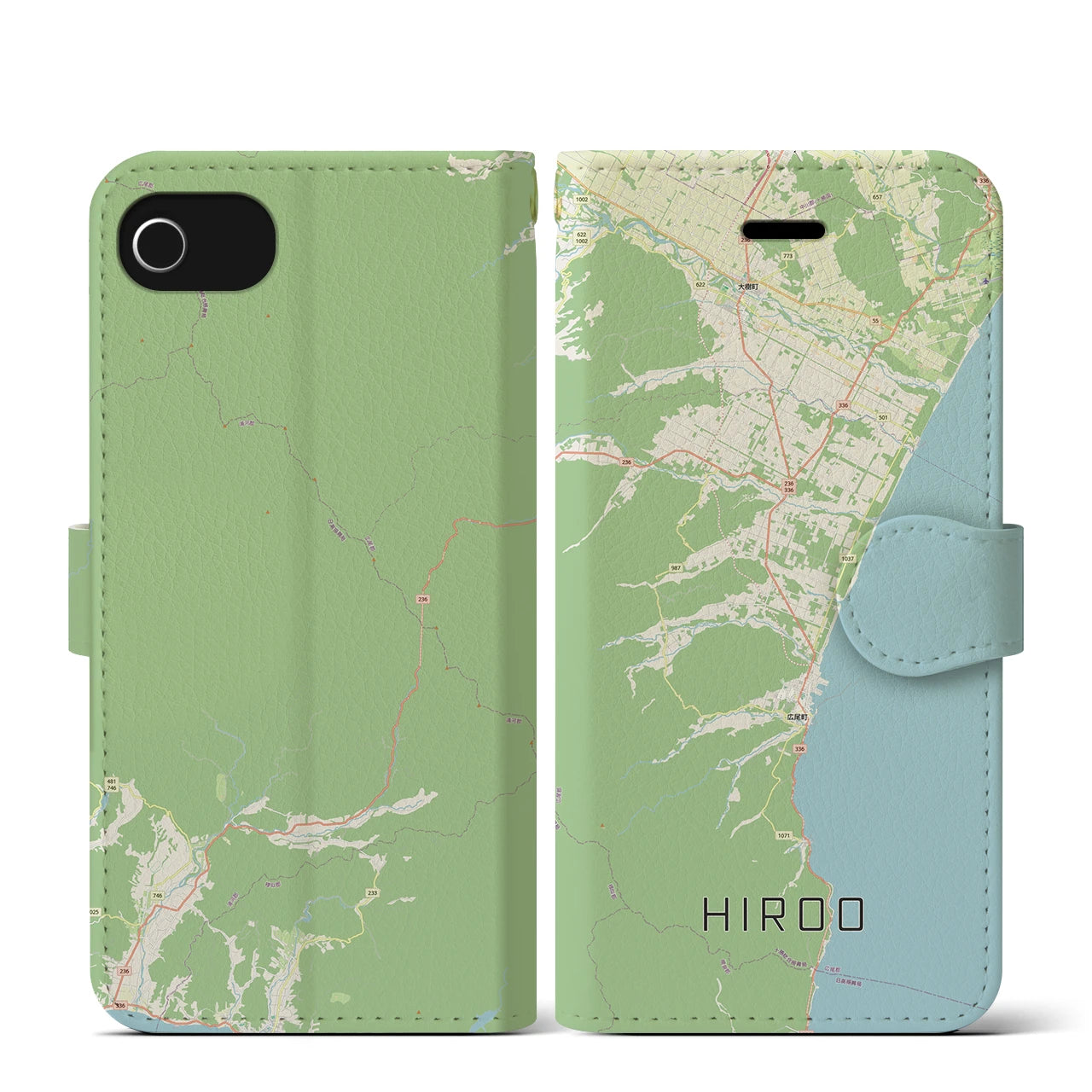 【広尾（北海道）】地図柄iPhoneケース（手帳タイプ）