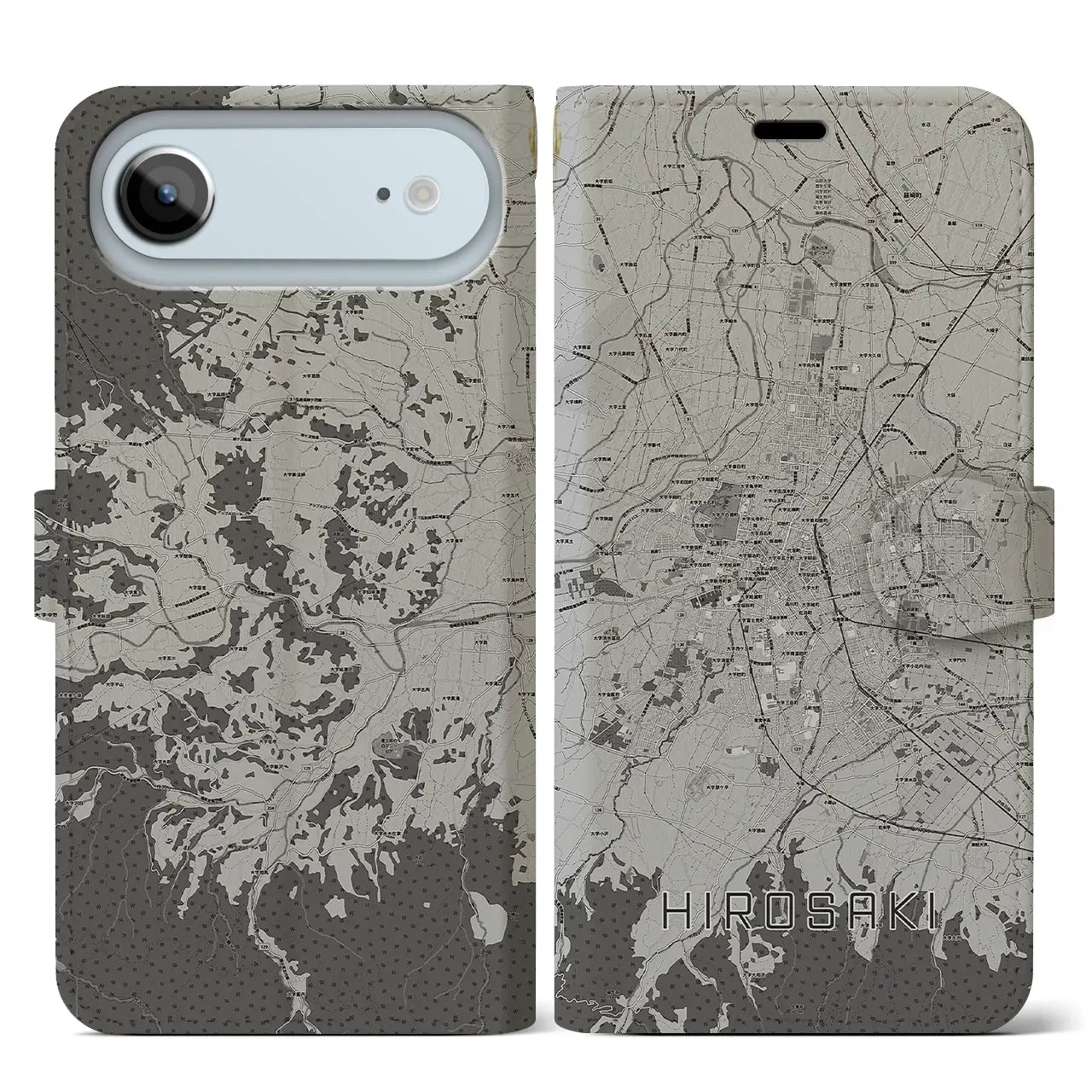 【弘前（青森県）】地図柄iPhoneケース（手帳タイプ）