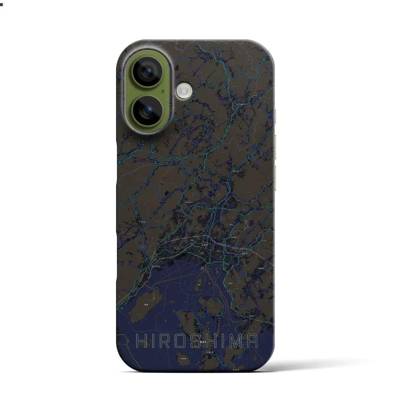 【広島2（広島県）】地図柄iPhoneケース（バックカバータイプ）