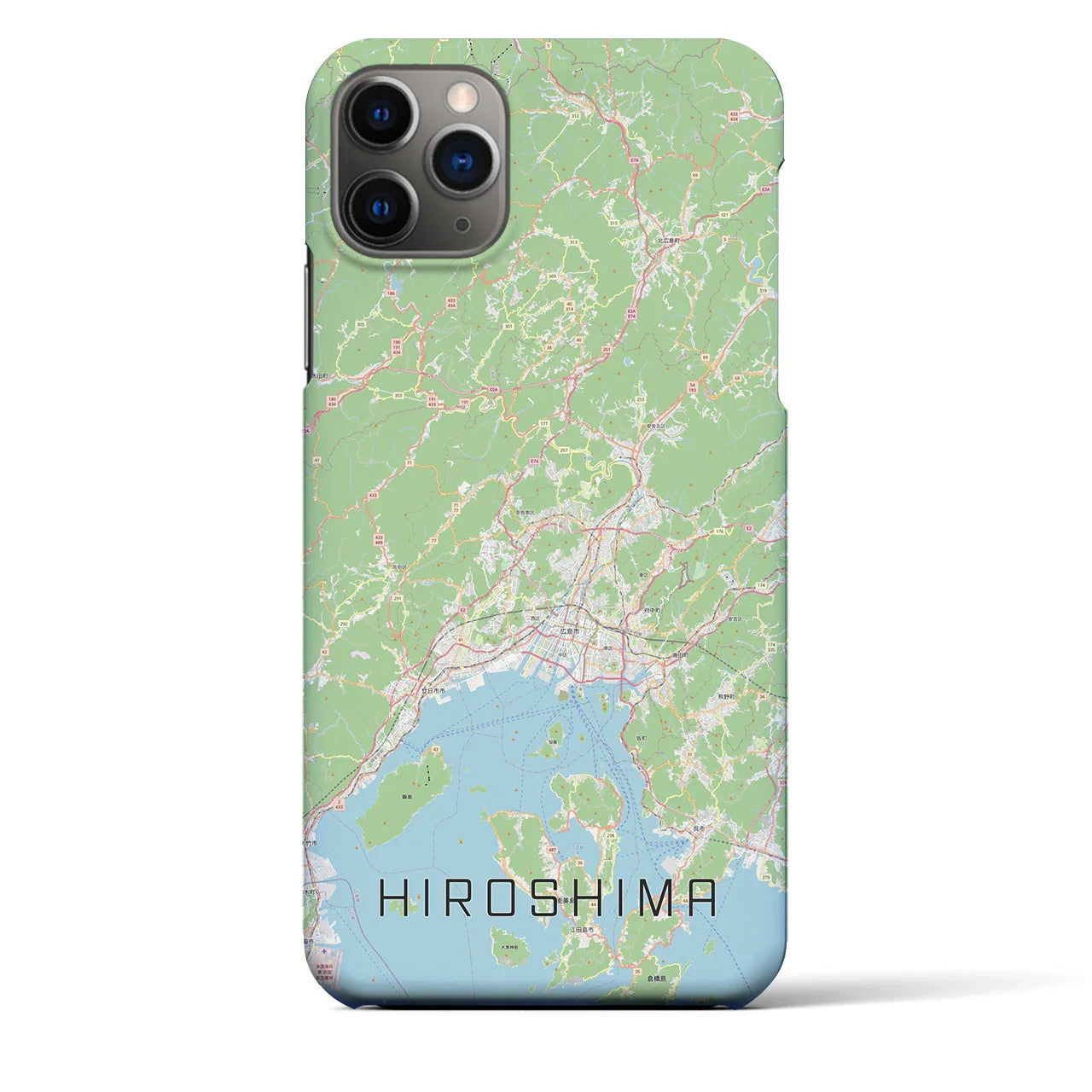 【広島2（広島県）】地図柄iPhoneケース（バックカバータイプ）