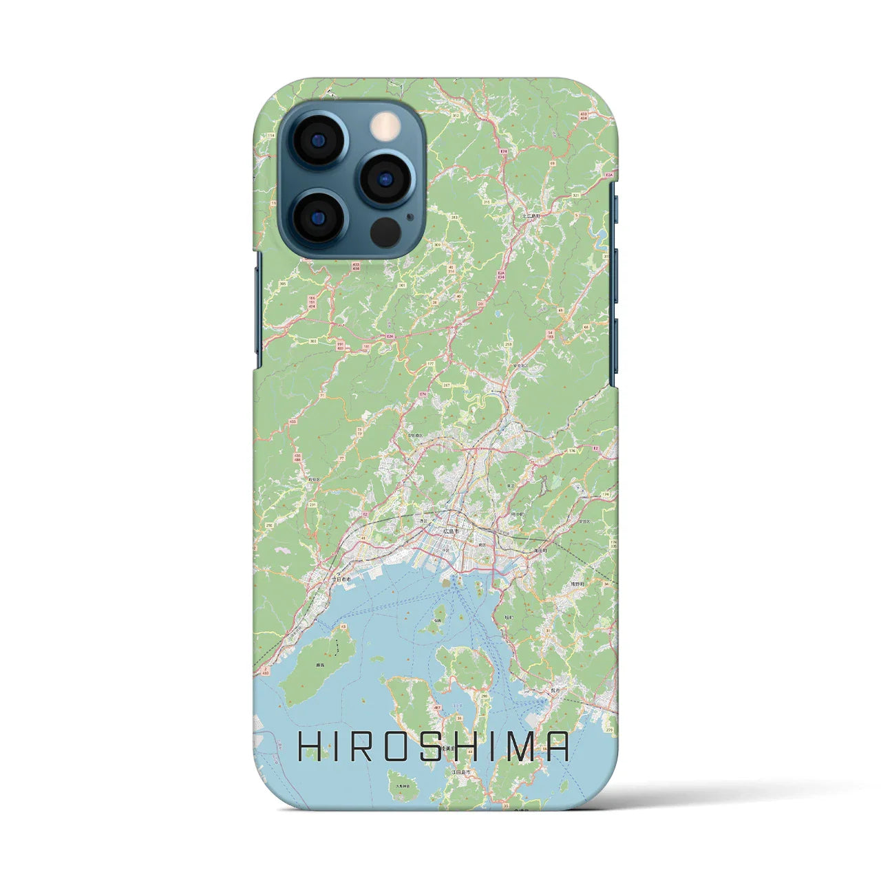 【広島2（広島県）】地図柄iPhoneケース（バックカバータイプ）