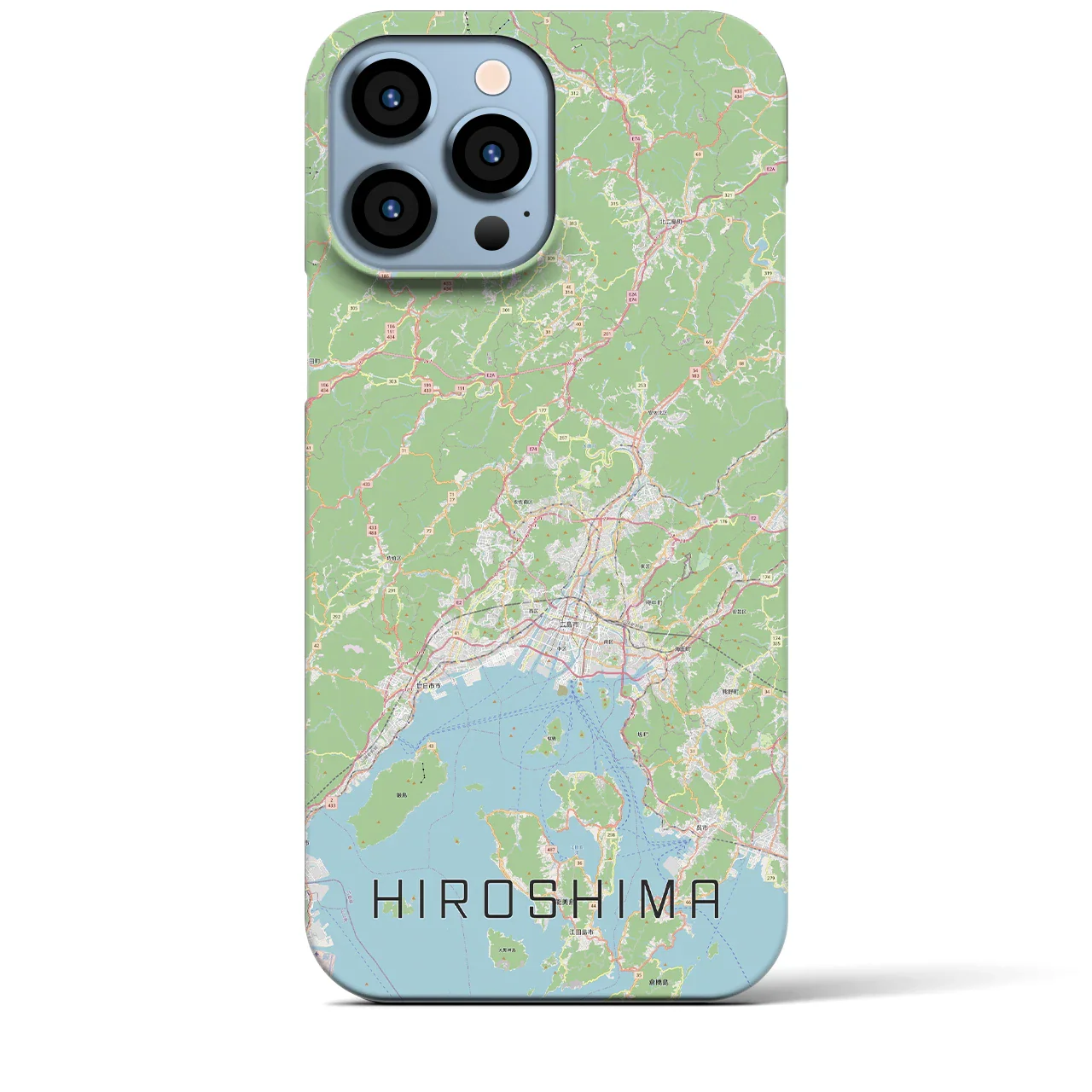 【広島2（広島県）】地図柄iPhoneケース（バックカバータイプ）