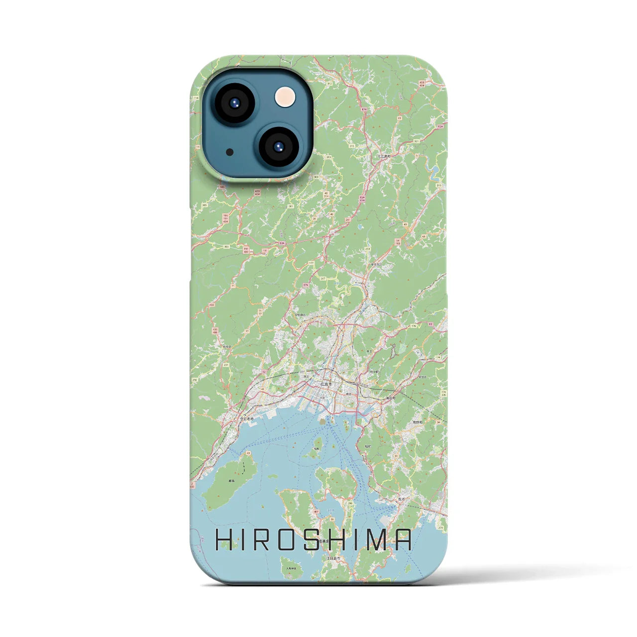 【広島2（広島県）】地図柄iPhoneケース（バックカバータイプ）