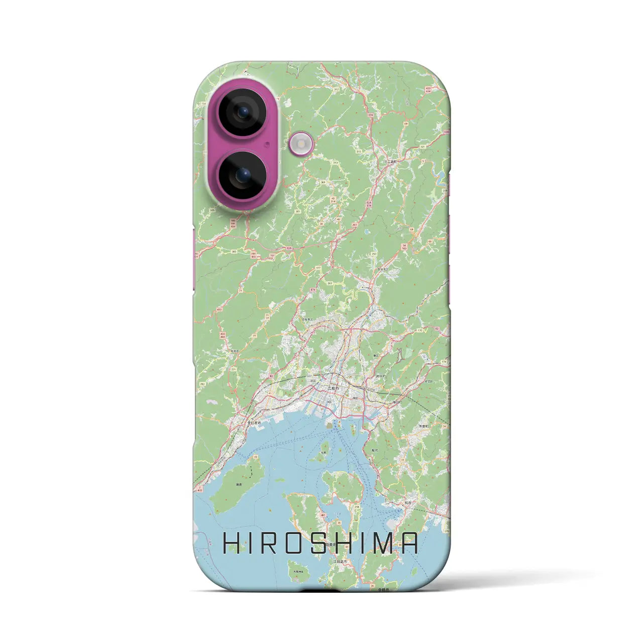 【広島2（広島県）】地図柄iPhoneケース（バックカバータイプ）