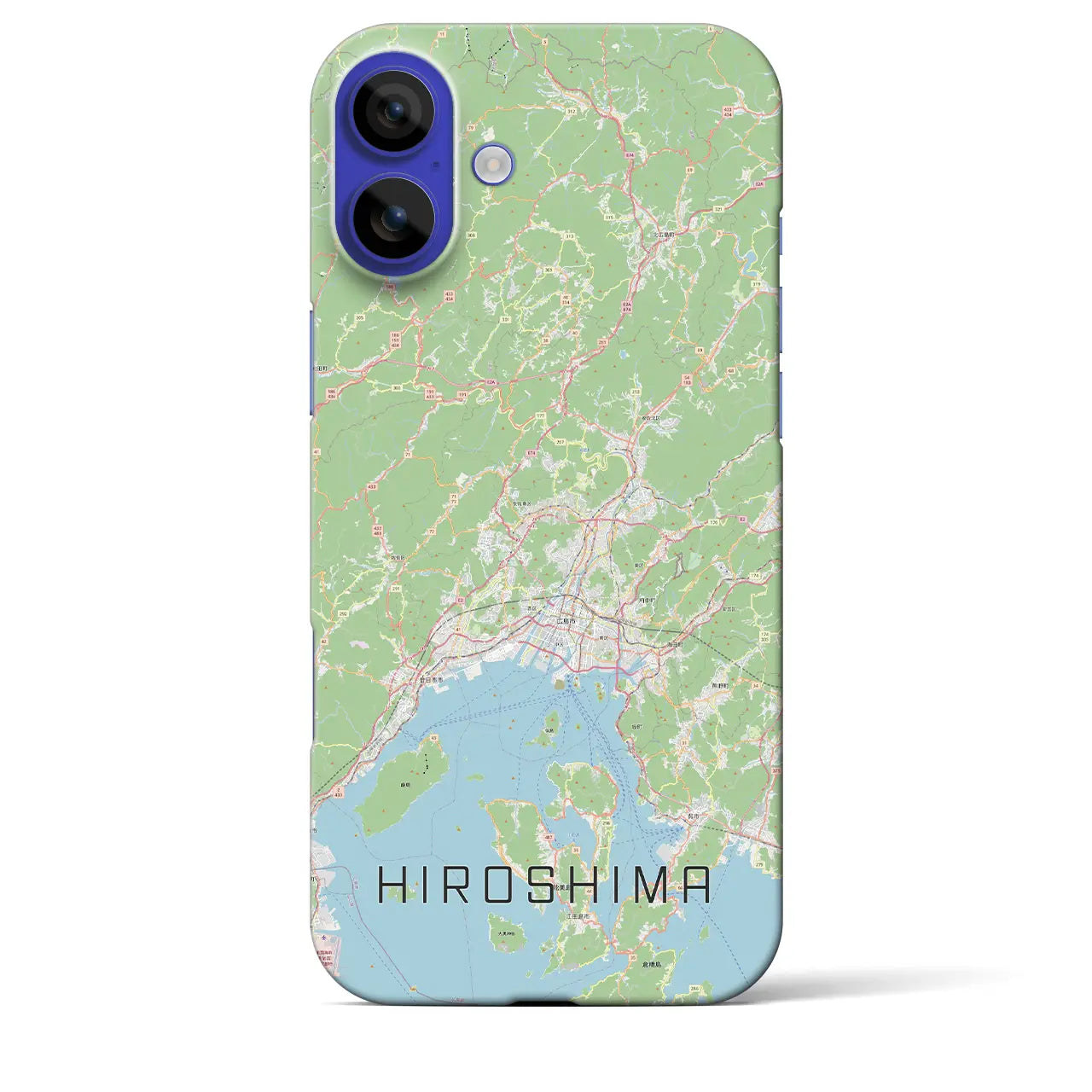 【広島2（広島県）】地図柄iPhoneケース（バックカバータイプ）ナチュラル・iPhone 16 Pro Max 用