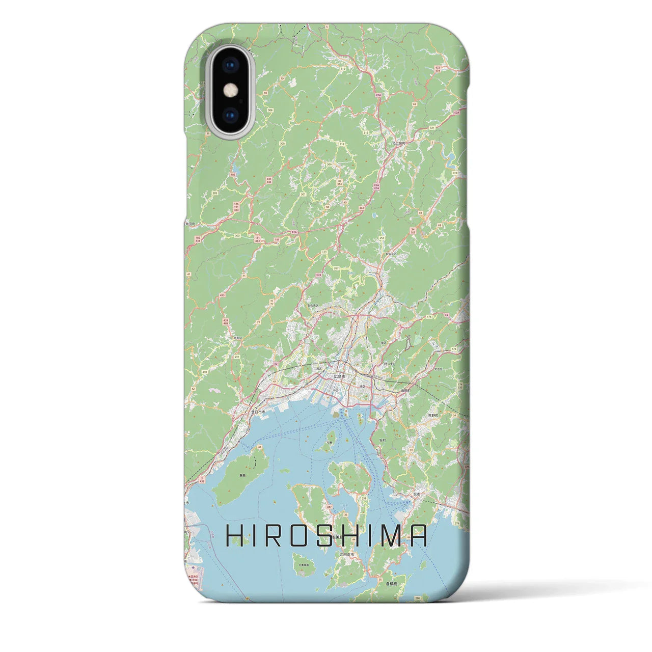 【広島2（広島県）】地図柄iPhoneケース（バックカバータイプ）