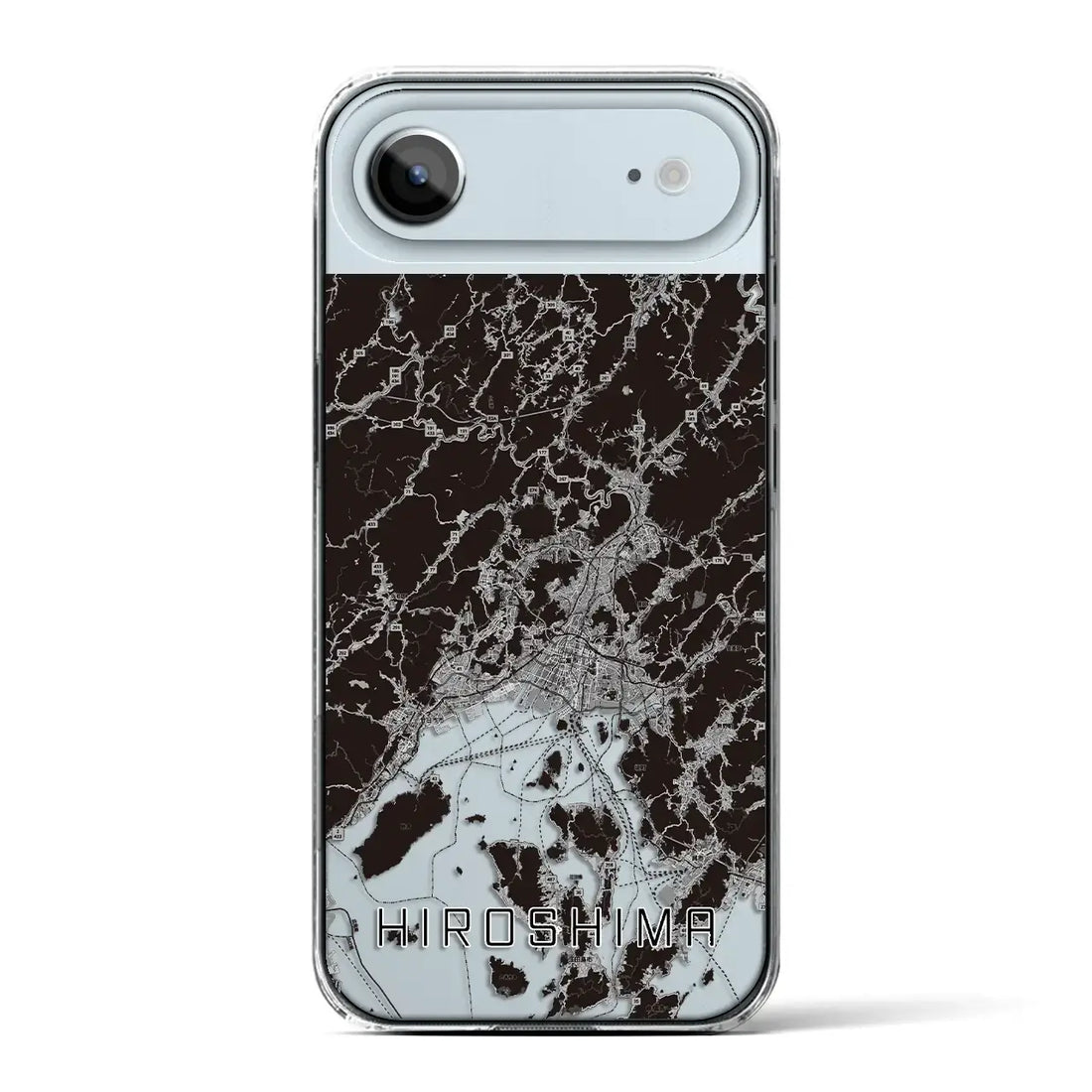 【広島2（広島県）】地図柄iPhoneケース（クリアタイプ）モノトーン・iPhone 17 Pro Max 用
