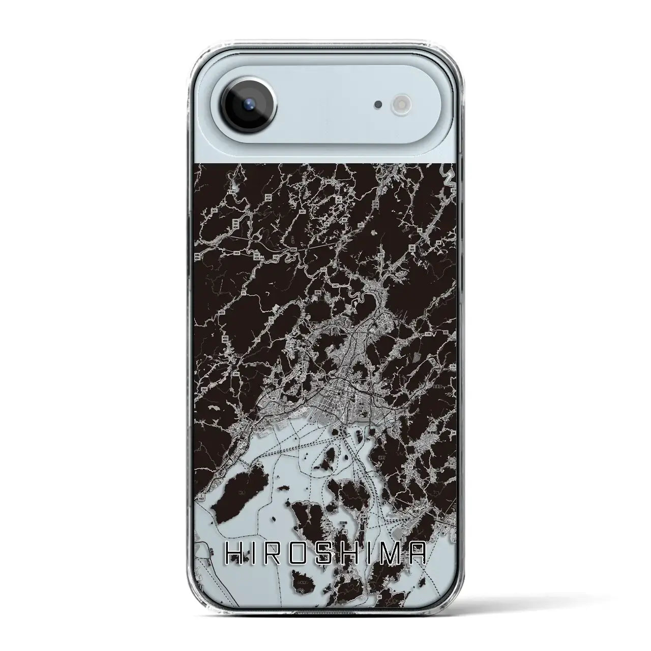 【広島2（広島県）】地図柄iPhoneケース（クリアタイプ）モノトーン・iPhone 17 Pro Max 用