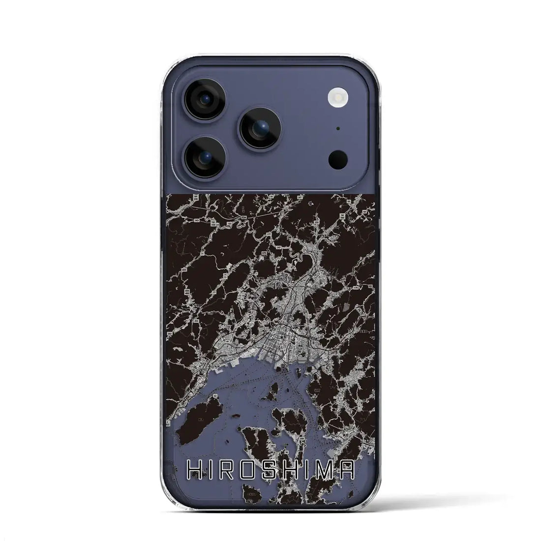 【広島2(広島県)】地図柄iPhoneケース(クリアタイプ)モノトーン・iPhone 17 Pro Max 用