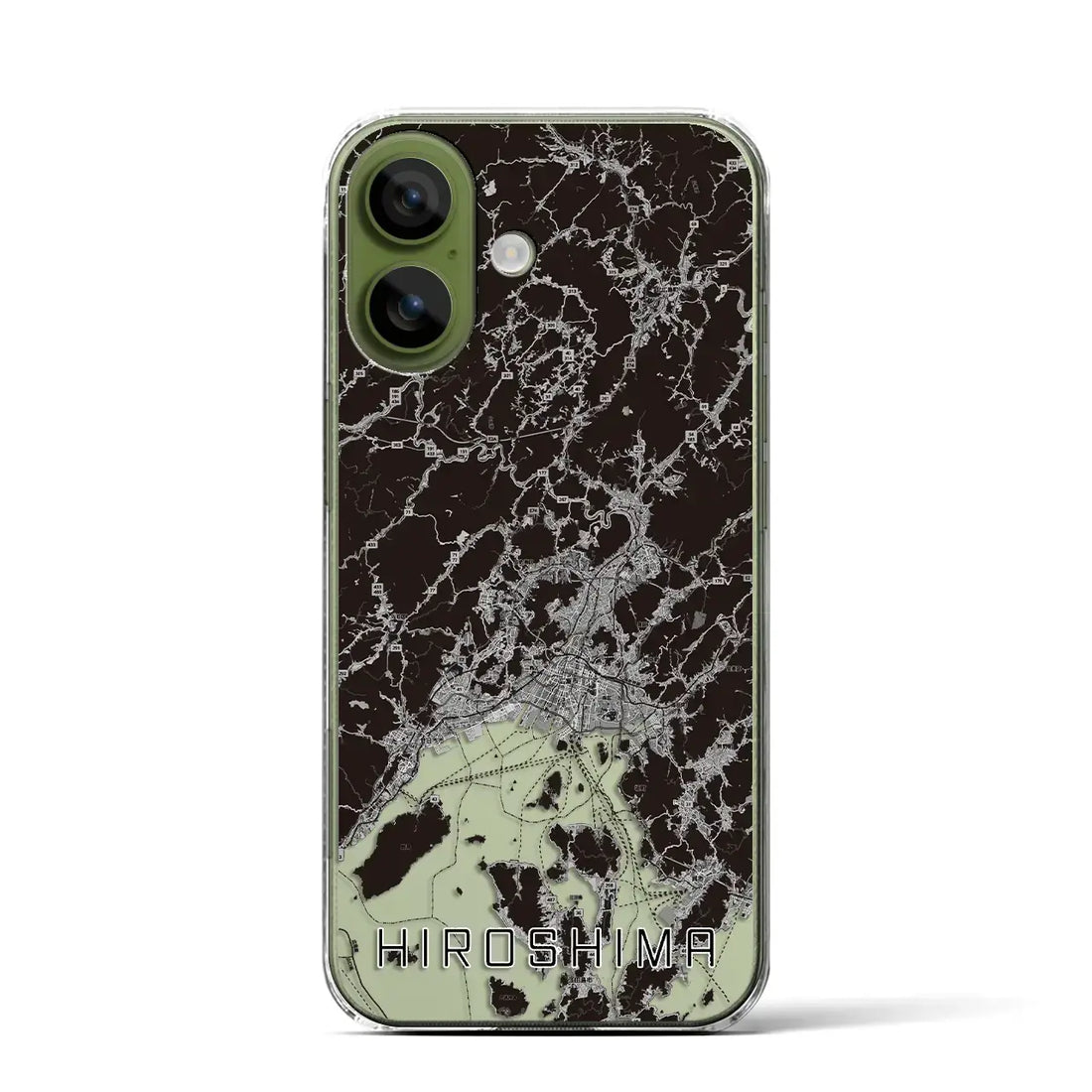 【広島2（広島県）】地図柄iPhoneケース（クリアタイプ）モノトーン・iPhone 17 Pro Max 用