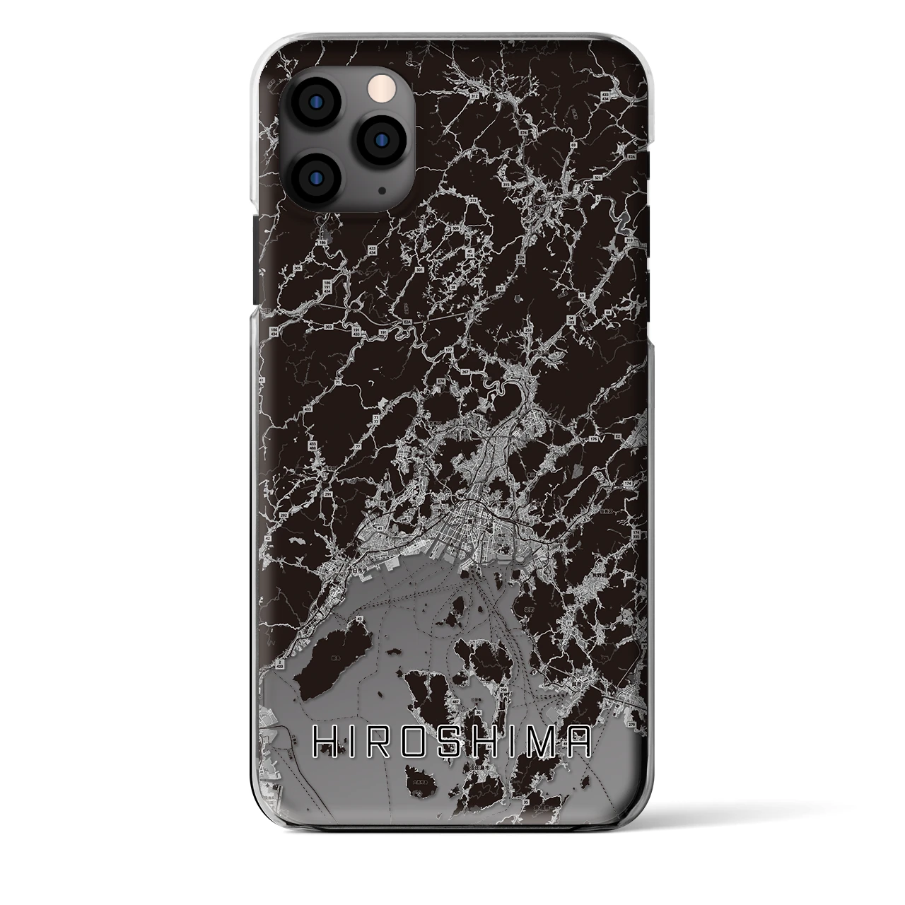 【広島2（広島県）】地図柄iPhoneケース（クリアタイプ）