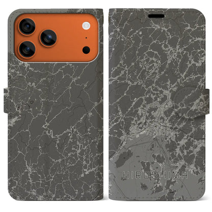 【広島2（広島県）】地図柄iPhoneケース（手帳タイプ）