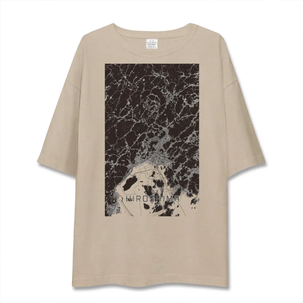 【広島2（広島県）】地図柄ビッグシルエットTシャツ