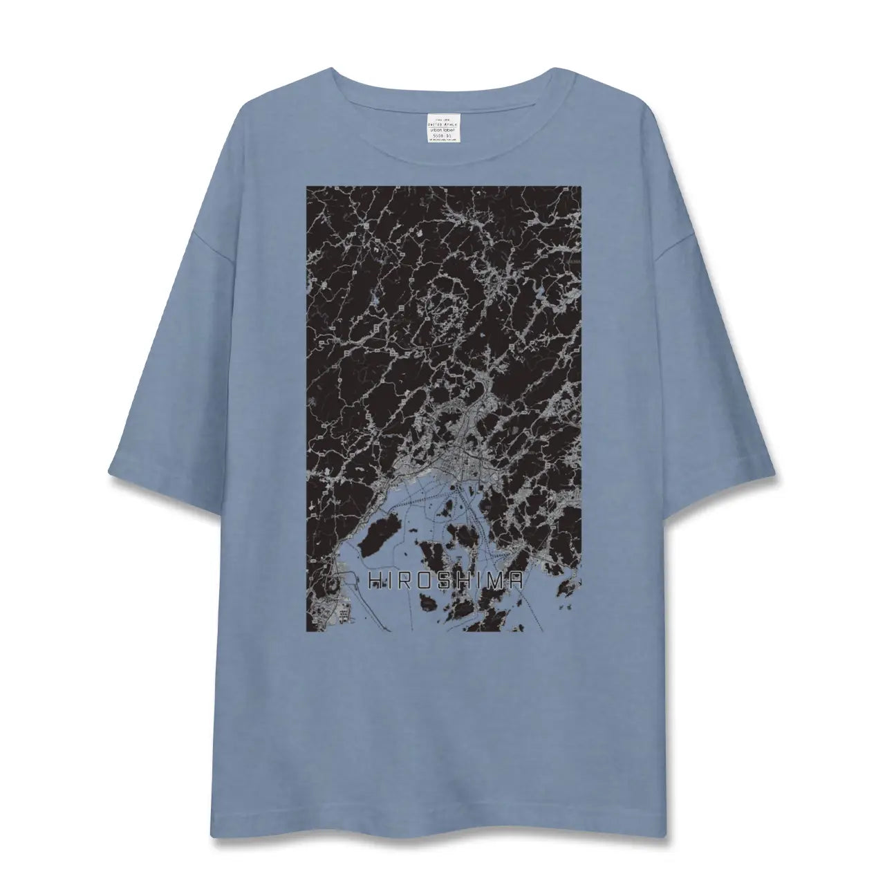 【広島2（広島県）】地図柄ビッグシルエットTシャツ