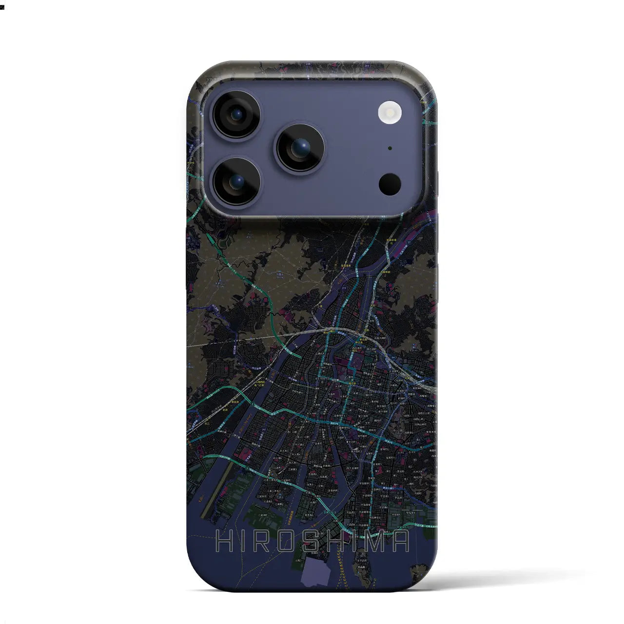 【広島（広島県）】地図柄iPhoneケース（バックカバータイプ）