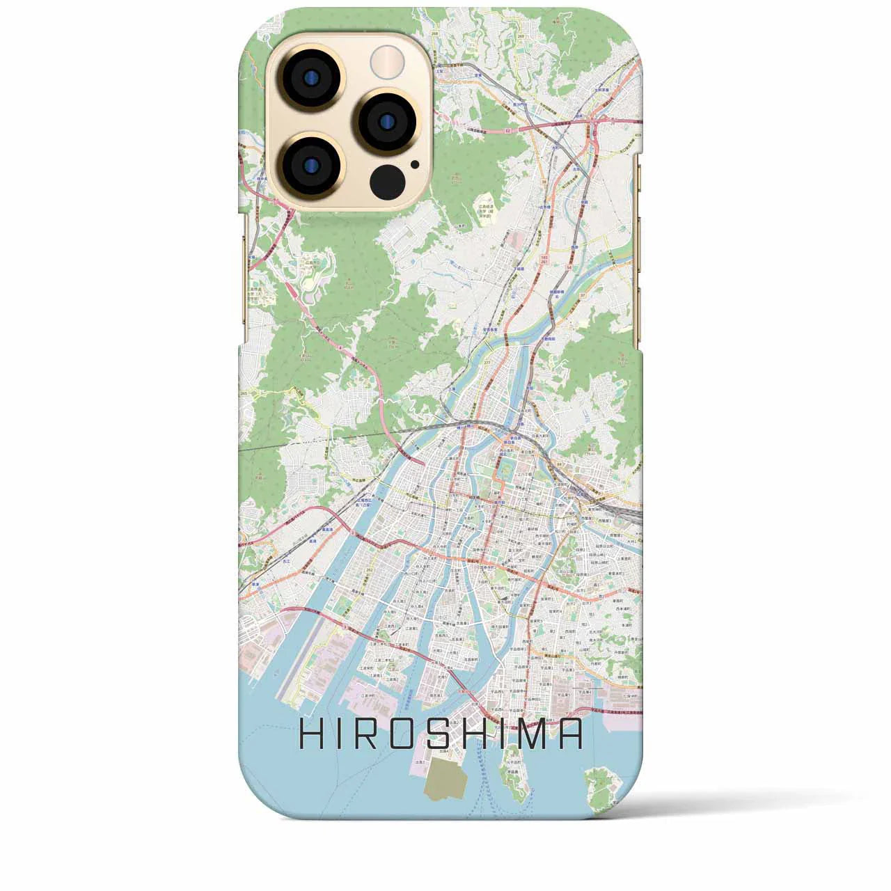 【広島（広島県）】地図柄iPhoneケース（バックカバータイプ）