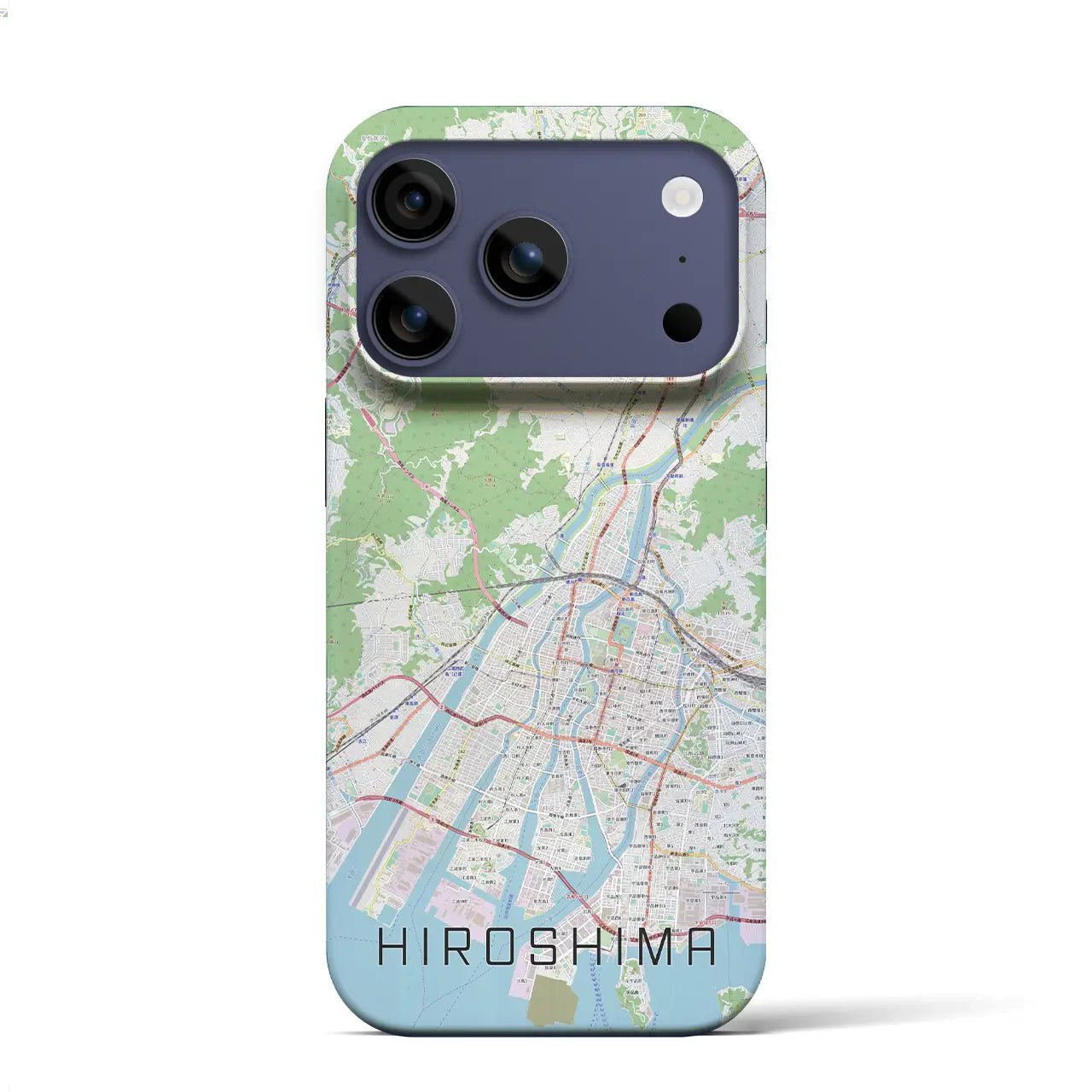 【広島（広島県）】地図柄iPhoneケース（バックカバータイプ）ブラック・iPhone 17 Pro Max 用