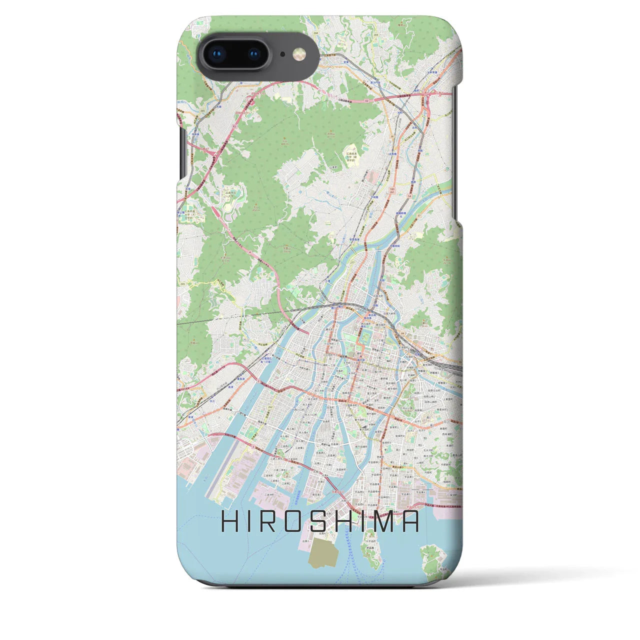 【広島（広島県）】地図柄iPhoneケース（バックカバータイプ）