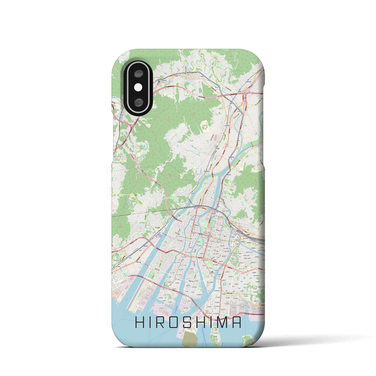 【広島（広島県）】地図柄iPhoneケース（バックカバータイプ）