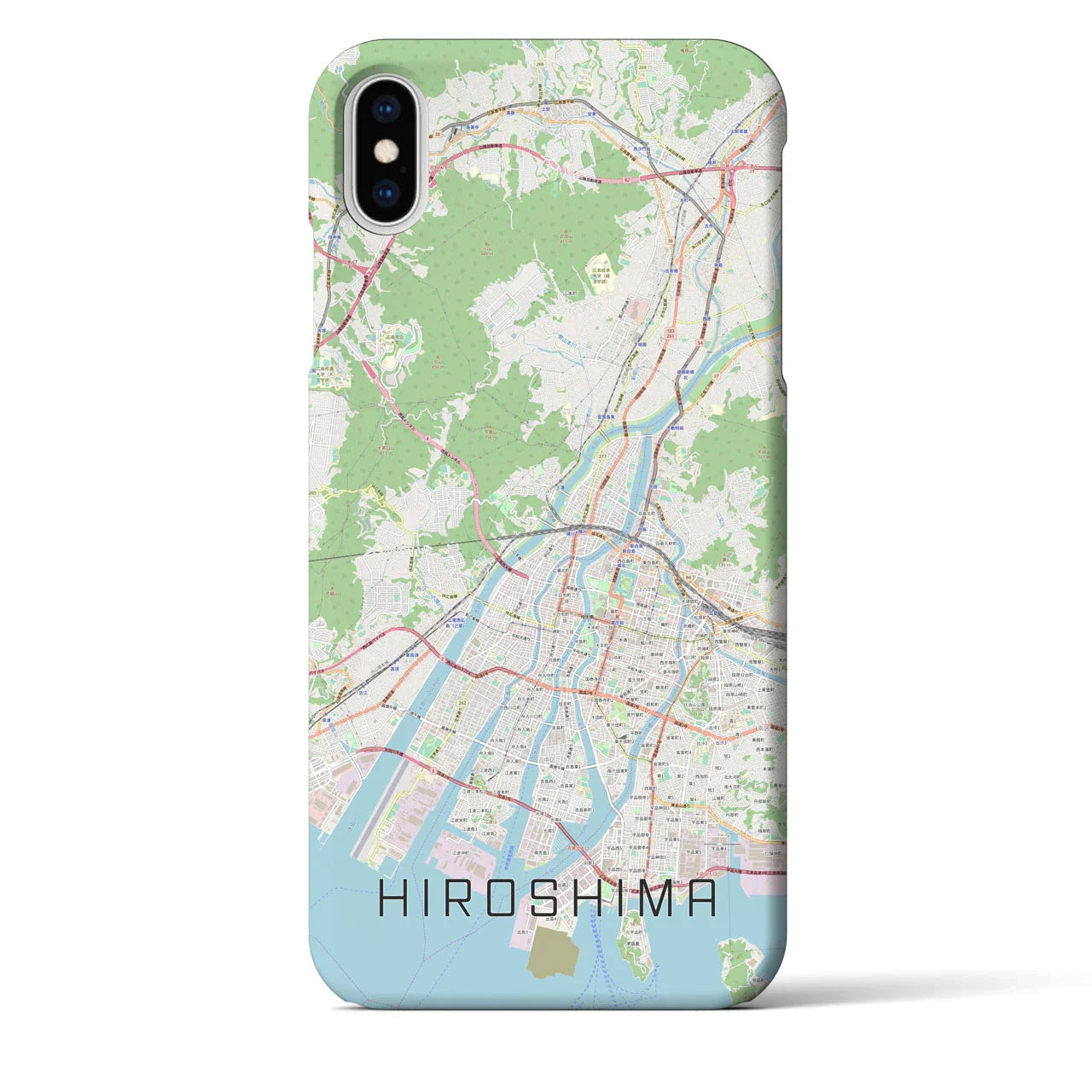 【広島（広島県）】地図柄iPhoneケース（バックカバータイプ）