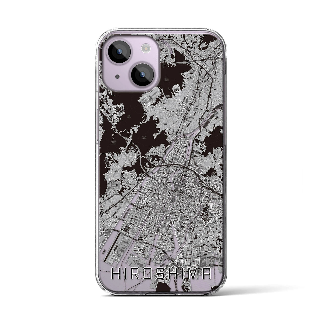 【広島（広島県）】地図柄iPhoneケース（クリアタイプ）