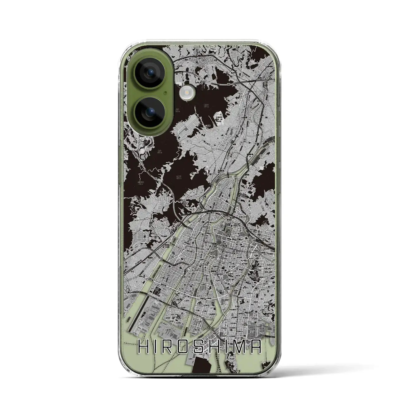 【広島（広島県）】地図柄iPhoneケース（クリアタイプ）