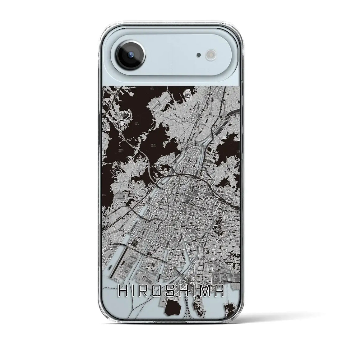 【広島（広島県）】地図柄iPhoneケース（クリアタイプ）モノトーン・iPhone 17 Pro Max 用