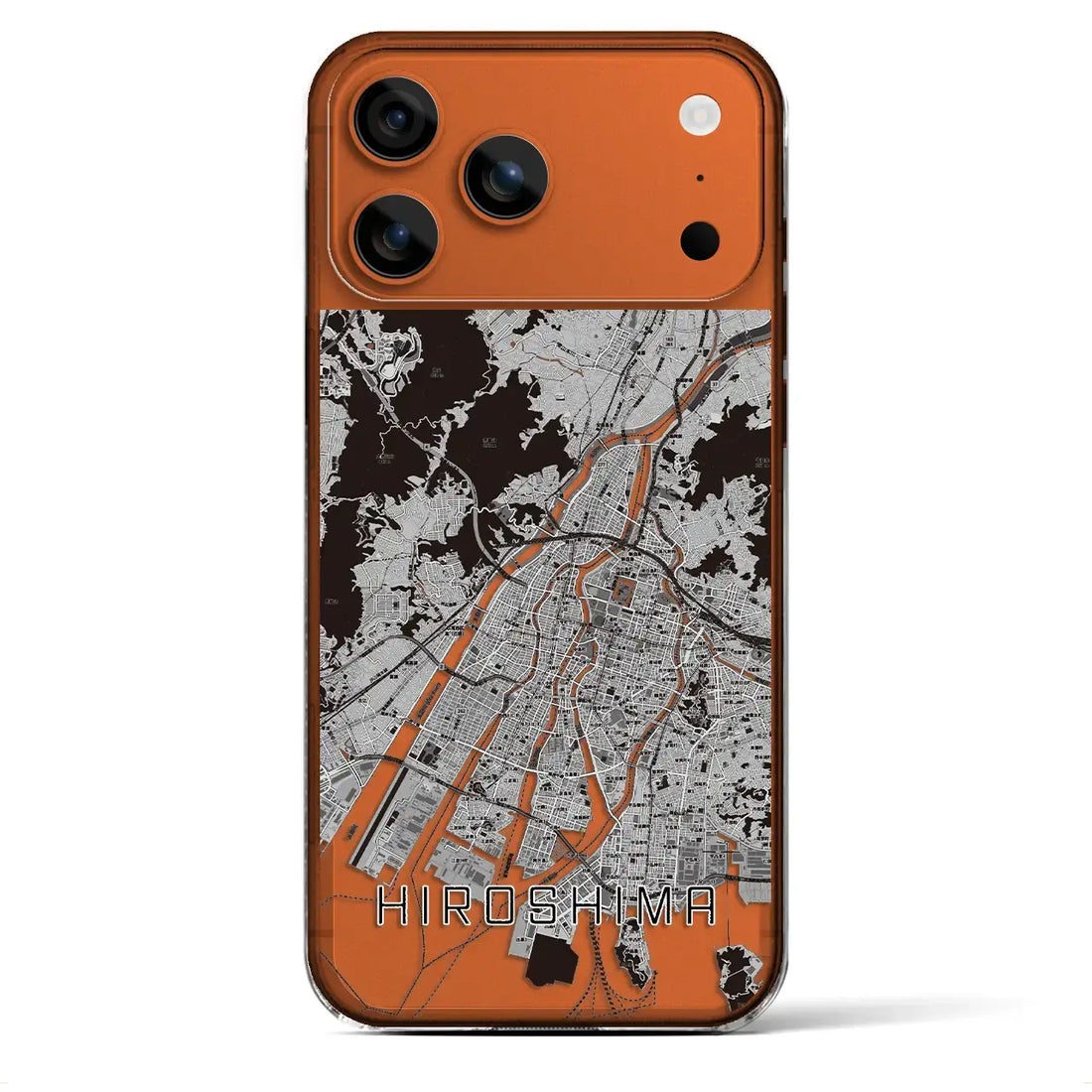 【広島(広島県)】地図柄iPhoneケース(クリアタイプ)モノトーン・iPhone 17 Pro Max 用