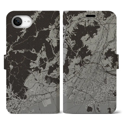 【広島（広島県）】地図柄iPhoneケース（手帳タイプ）