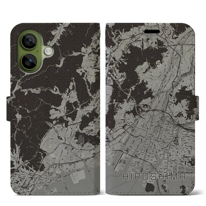 【広島（広島県）】地図柄iPhoneケース（手帳タイプ）