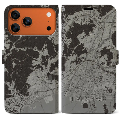 【広島（広島県）】地図柄iPhoneケース（手帳タイプ）