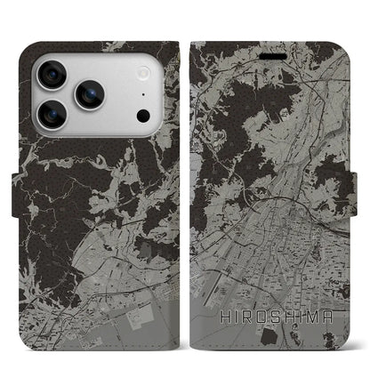 【広島（広島県）】地図柄iPhoneケース（手帳タイプ）