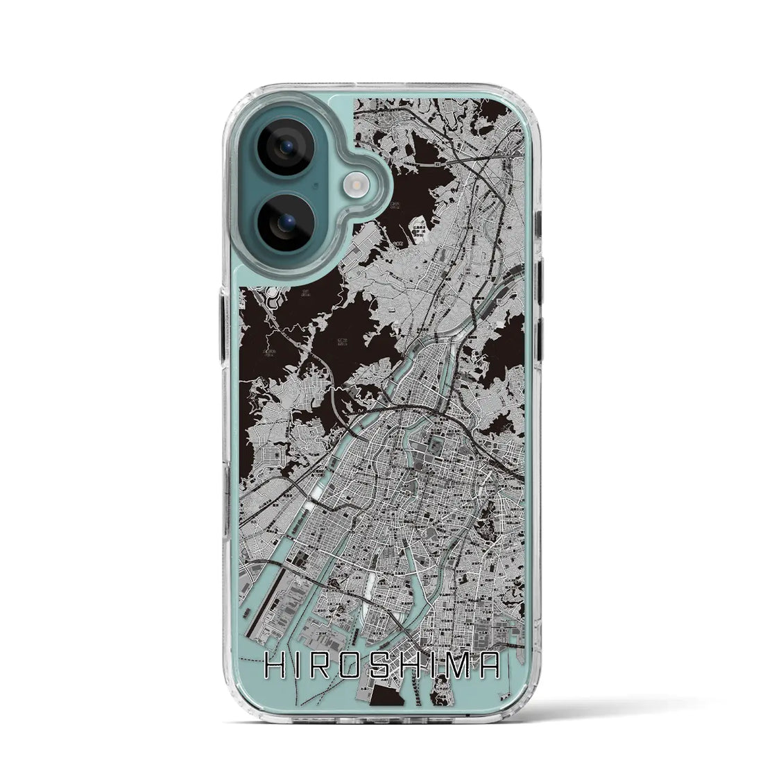 【広島（広島県）】地図柄iPhoneケース（MagSafeタイプ）モノトーン・iPhone 16 Pro 用