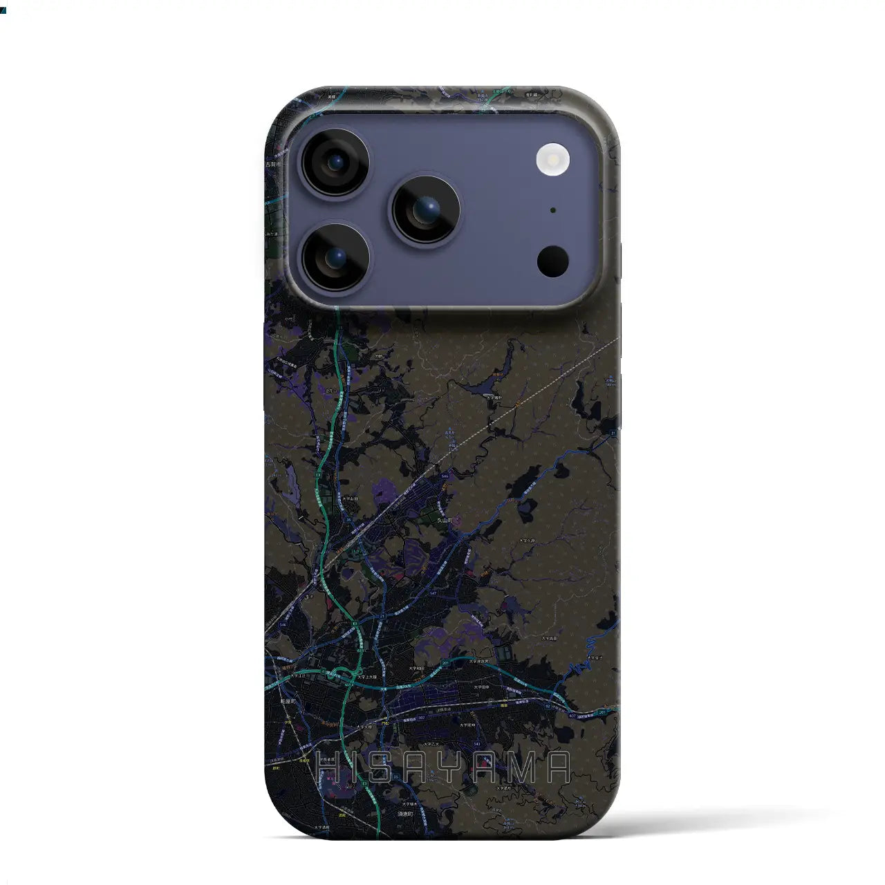 【久山（福岡県）】地図柄iPhoneケース（バックカバータイプ）