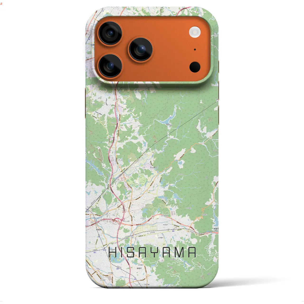 【久山（福岡県）】地図柄iPhoneケース（バックカバータイプ）ナチュラル・iPhone 17 Pro Max 用