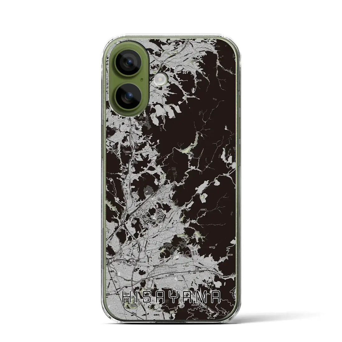 【久山（福岡県）】地図柄iPhoneケース（クリアタイプ）モノトーン・iPhone 17 Pro Max 用