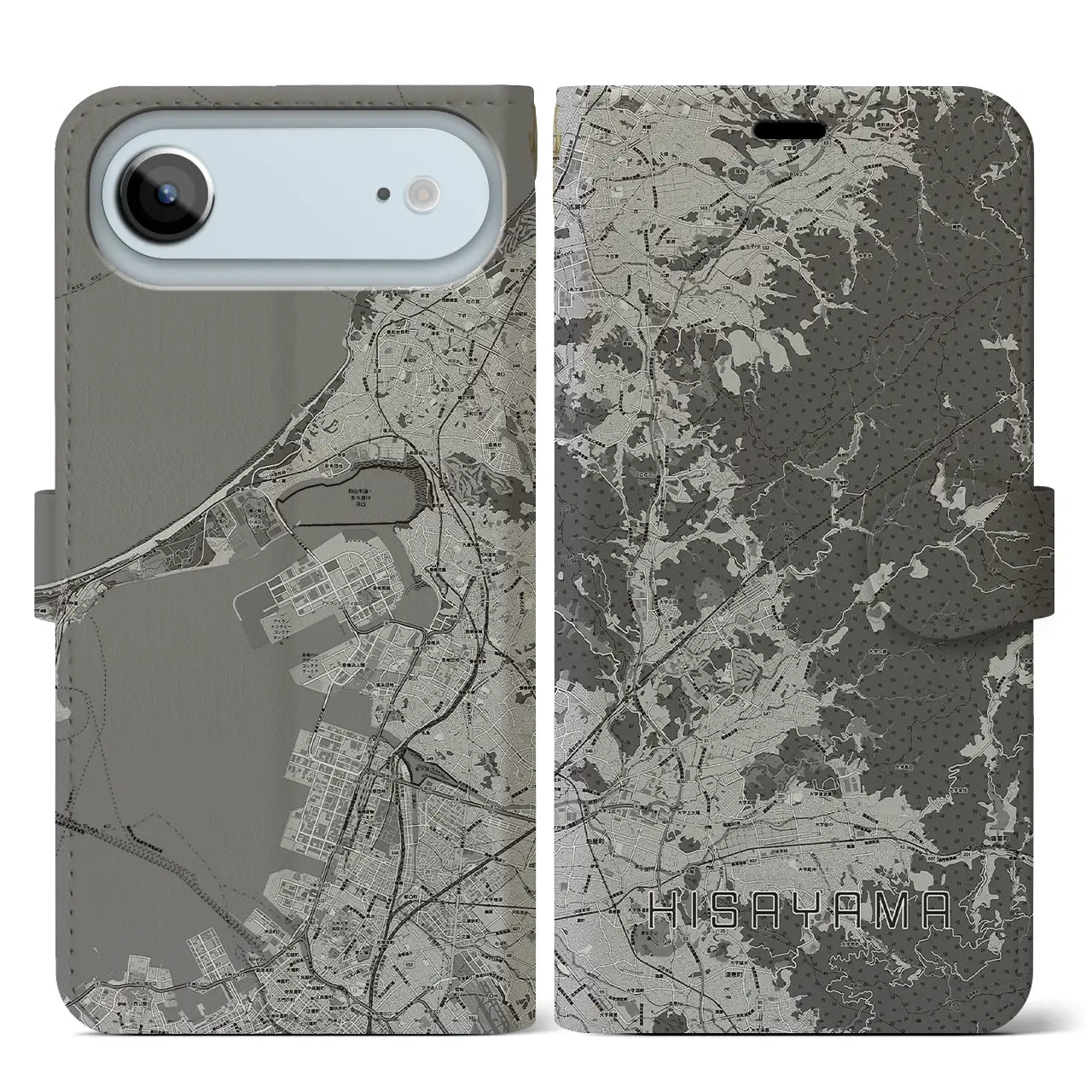 【久山（福岡県）】地図柄iPhoneケース（手帳タイプ）