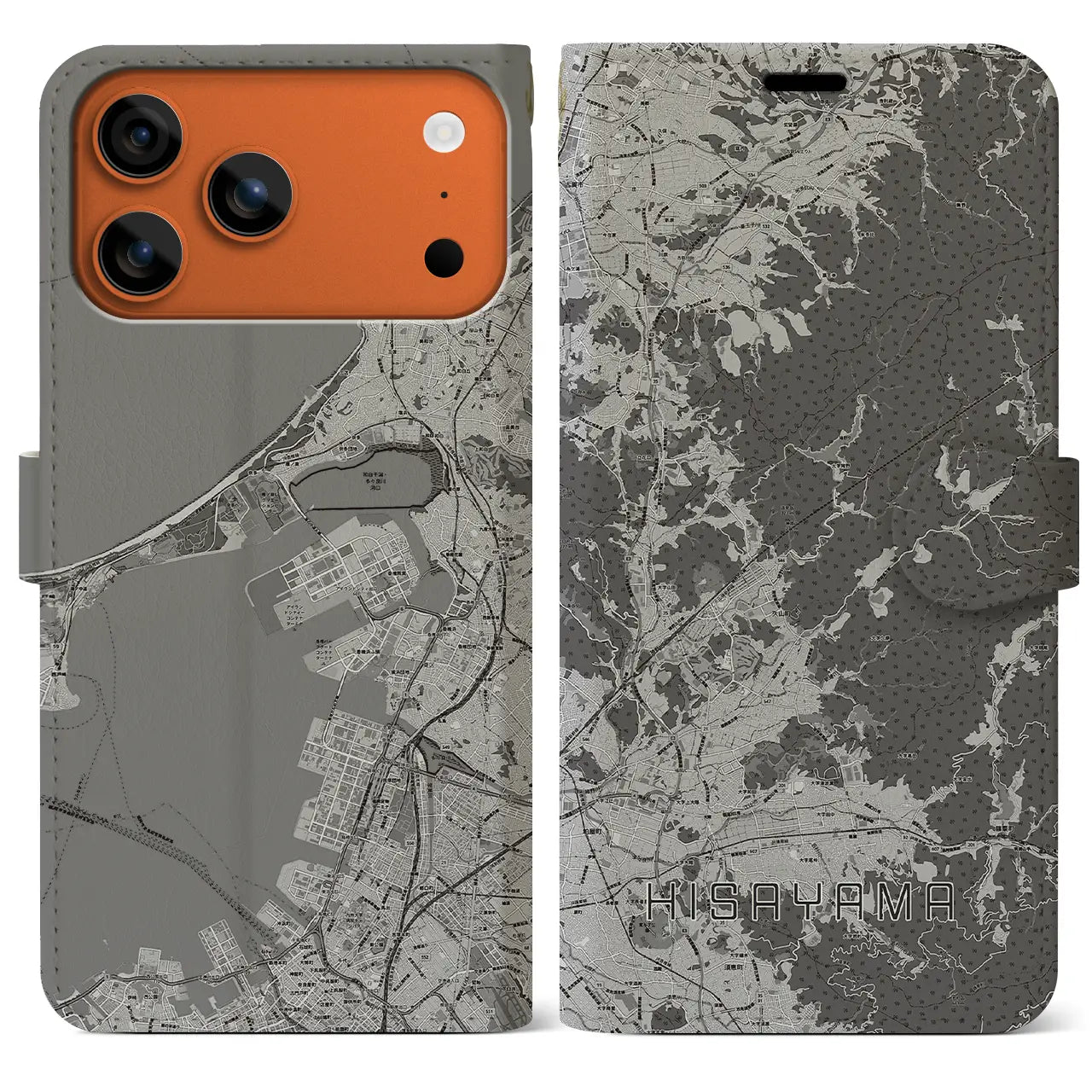 【久山（福岡県）】地図柄iPhoneケース（手帳タイプ）