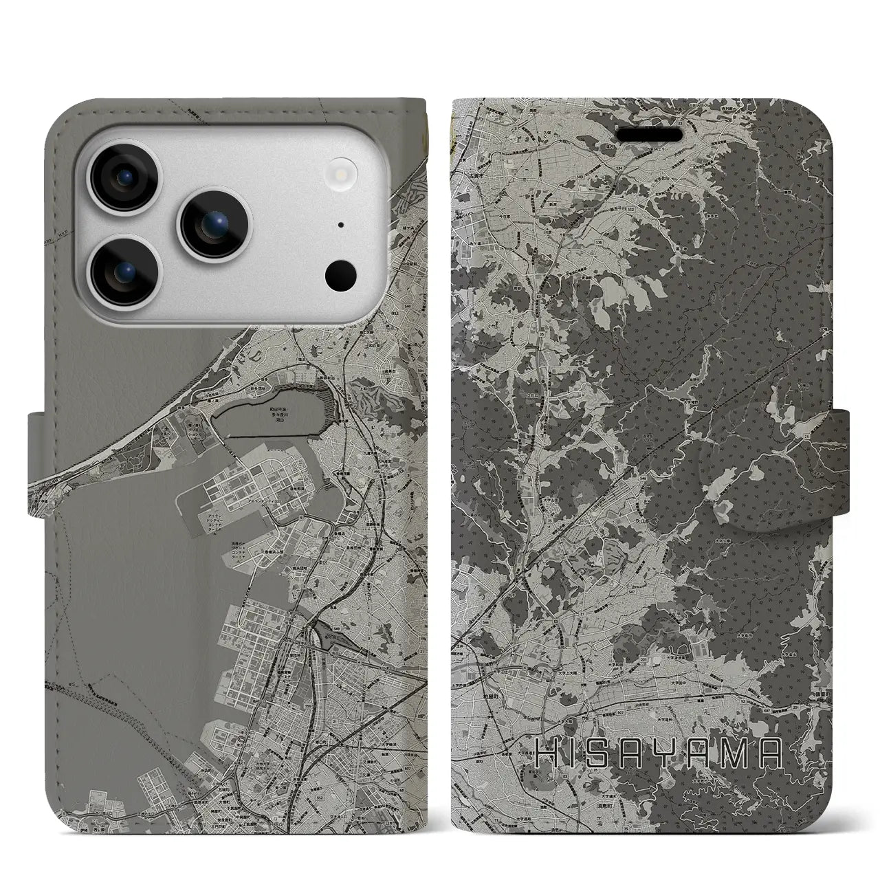 【久山（福岡県）】地図柄iPhoneケース（手帳タイプ）