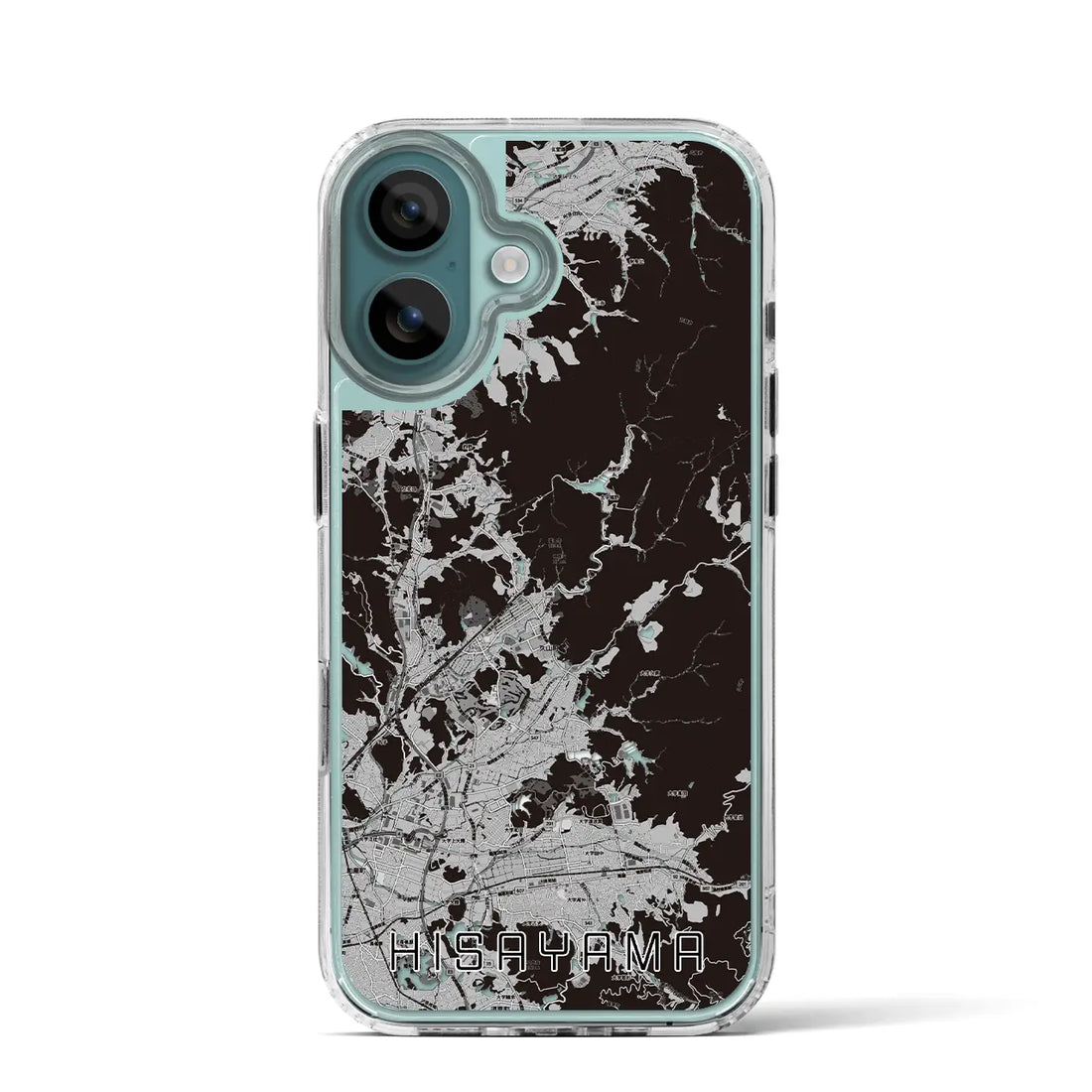 【久山(福岡県)】地図柄iPhoneケース(MagSafeタイプ)モノトーン・iPhone 16 Pro 用