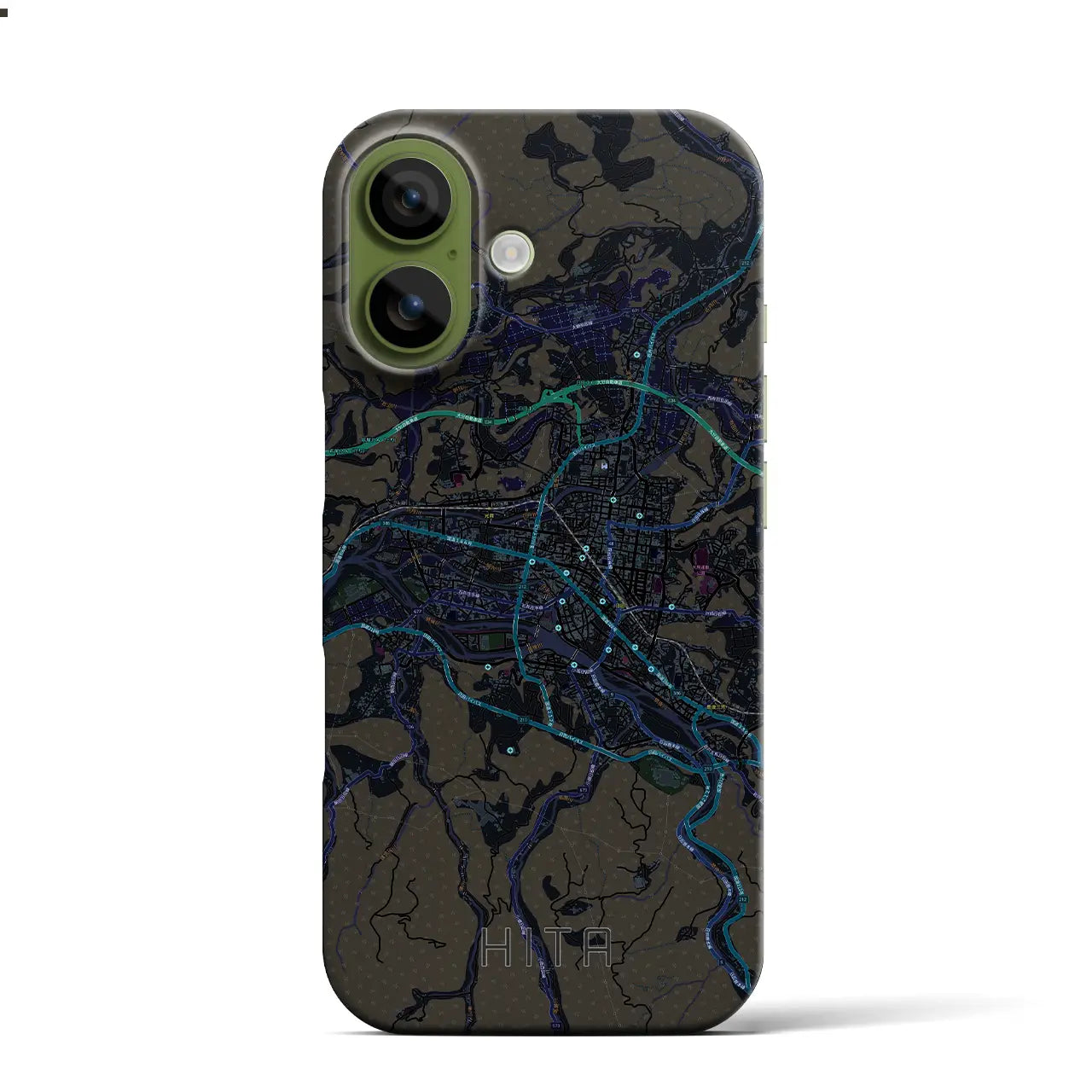 【日田2（大分県）】地図柄iPhoneケース（バックカバータイプ）