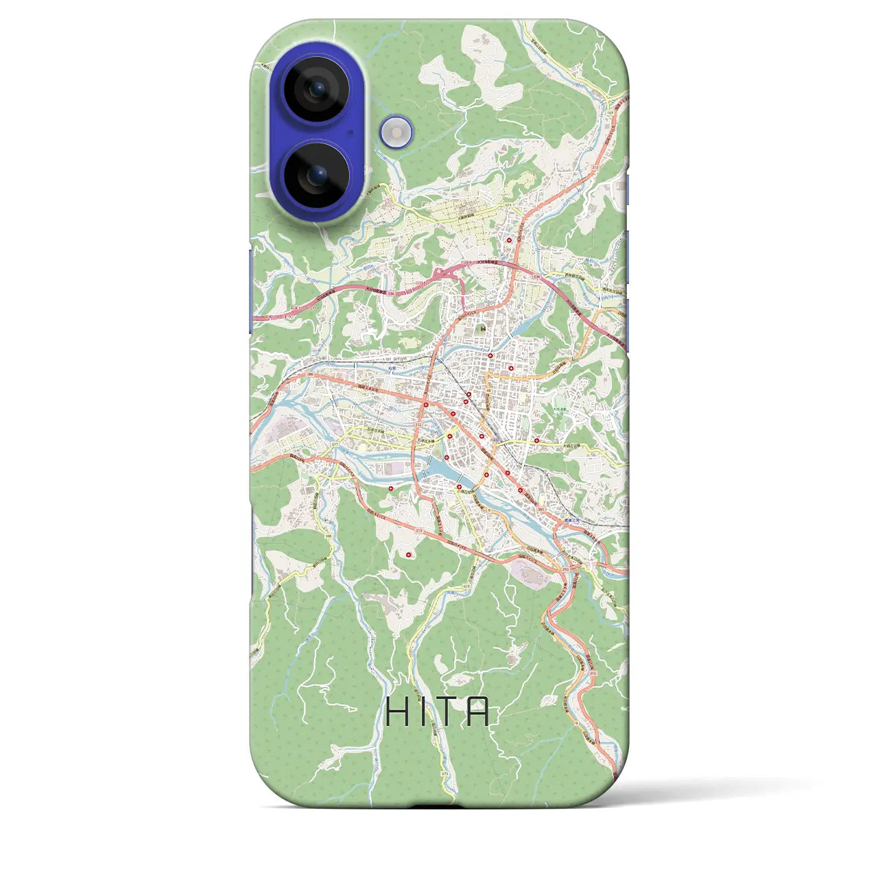 【日田2（大分県）】地図柄iPhoneケース（バックカバータイプ）ナチュラル・iPhone 16 Pro Max 用