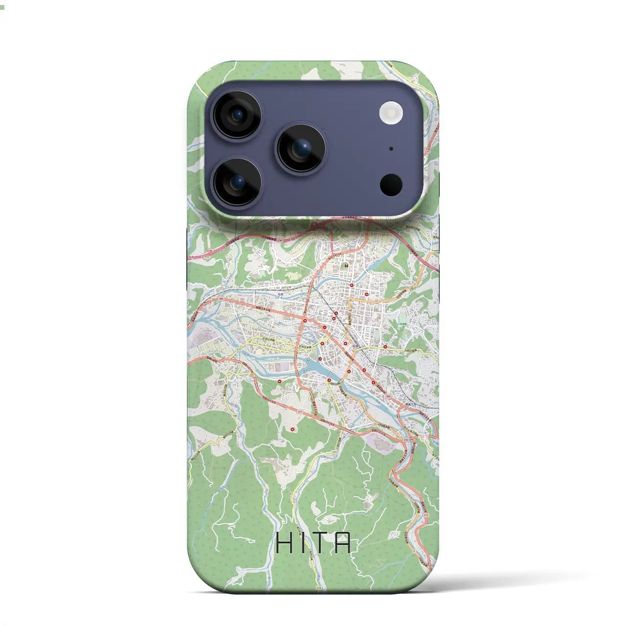 【日田2（大分県）】地図柄iPhoneケース（バックカバータイプ）ブラック・iPhone 17 Pro Max 用