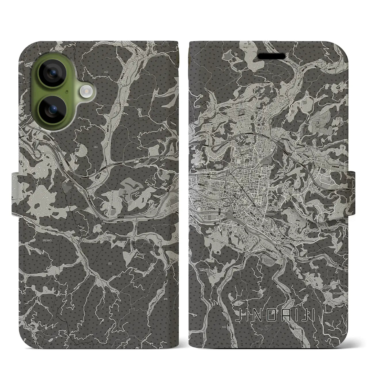 【日田2（大分県）】地図柄iPhoneケース（手帳タイプ）