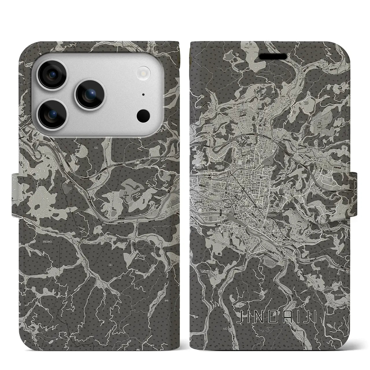 【日田2（大分県）】地図柄iPhoneケース（手帳タイプ）