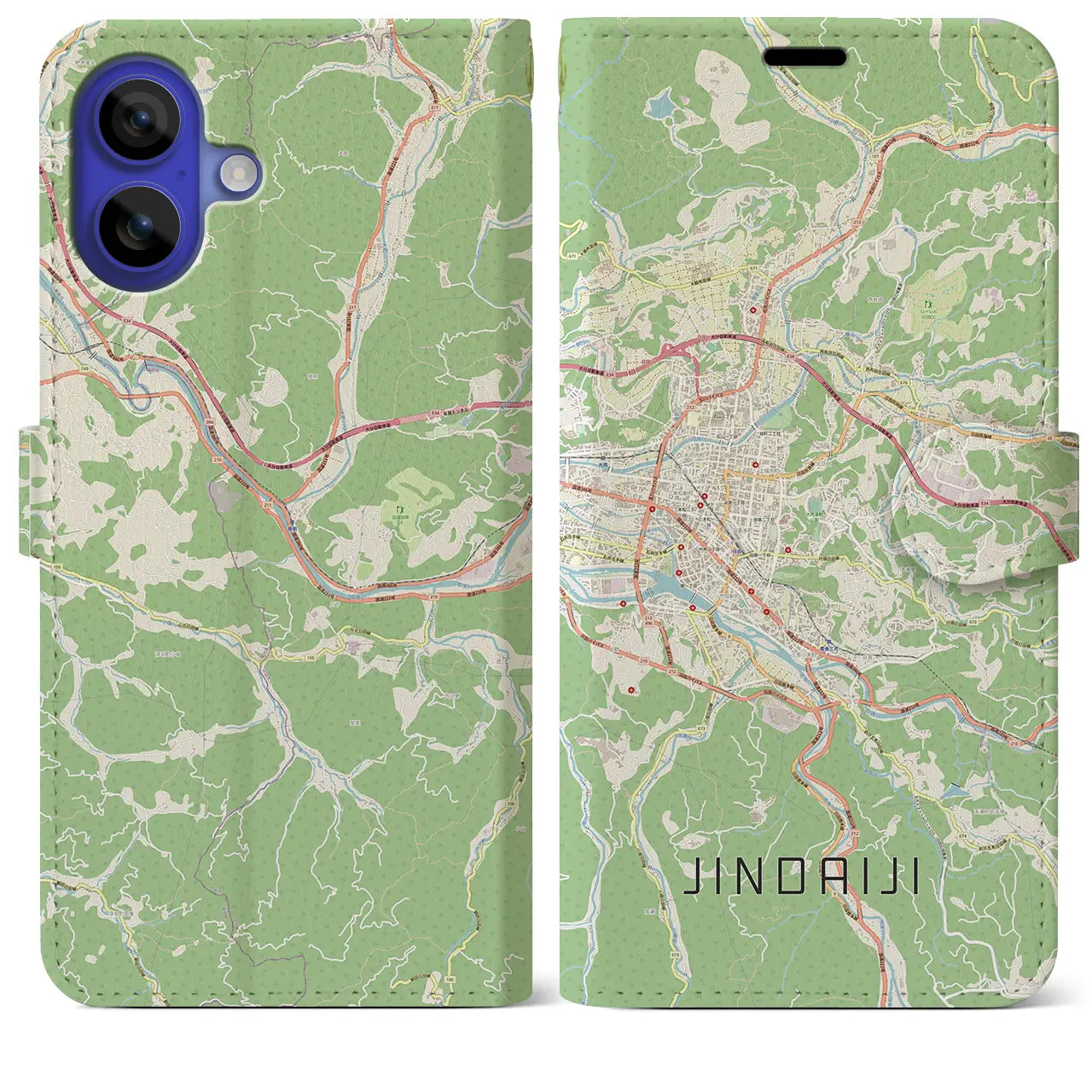 【日田2（大分県）】地図柄iPhoneケース（手帳タイプ）